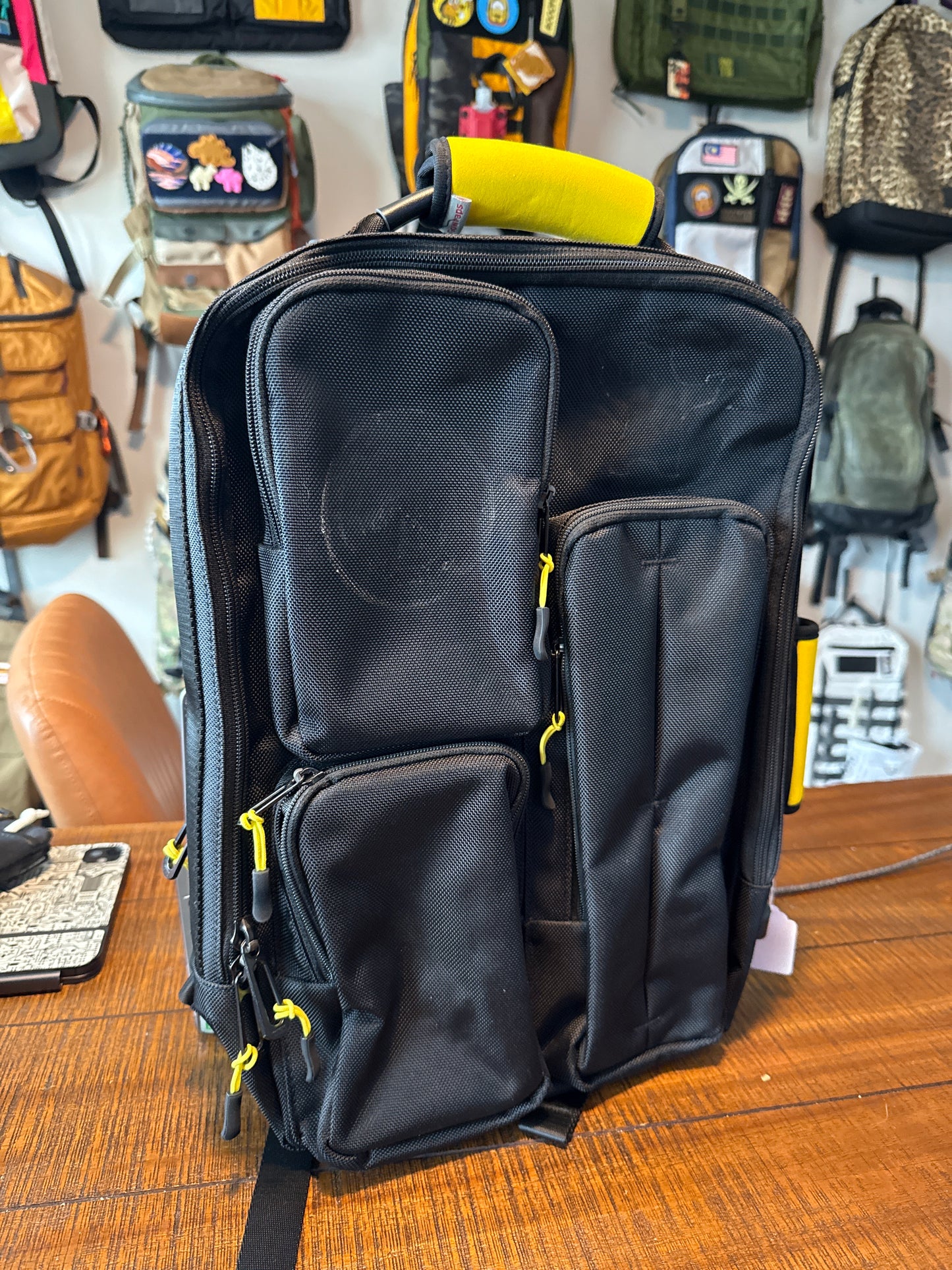 Discontinued, funky, black commuter backpack